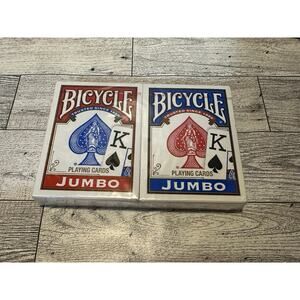 Bicycle Jumbo Face Playing Cards Bicycle Poker Cards 1 Red and 1 Blue NEW